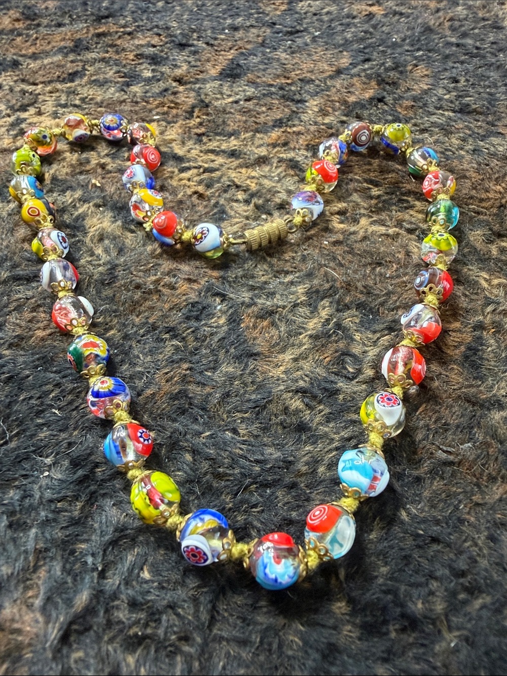 Multicolor Millefiori Glass Bead Necklace - Women Jewelry